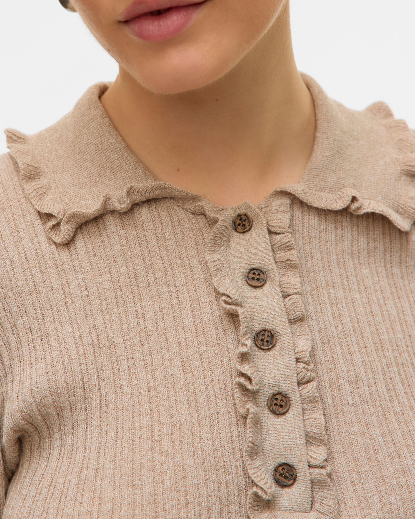 AWSHIRLI KNITTED POLO TOP